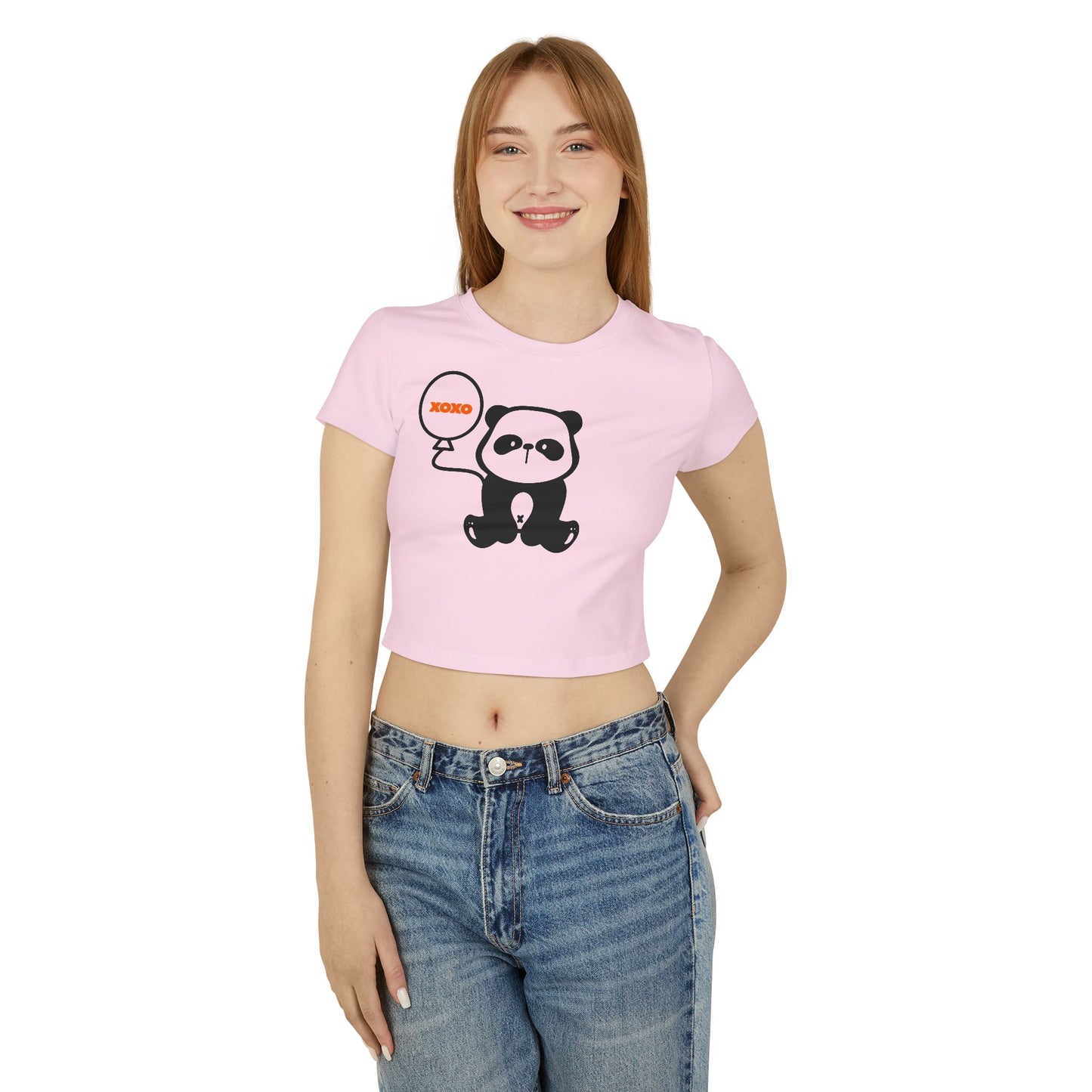 "XOXO Panda" Cropped Tee 2 - Women's Stylish T-shirt