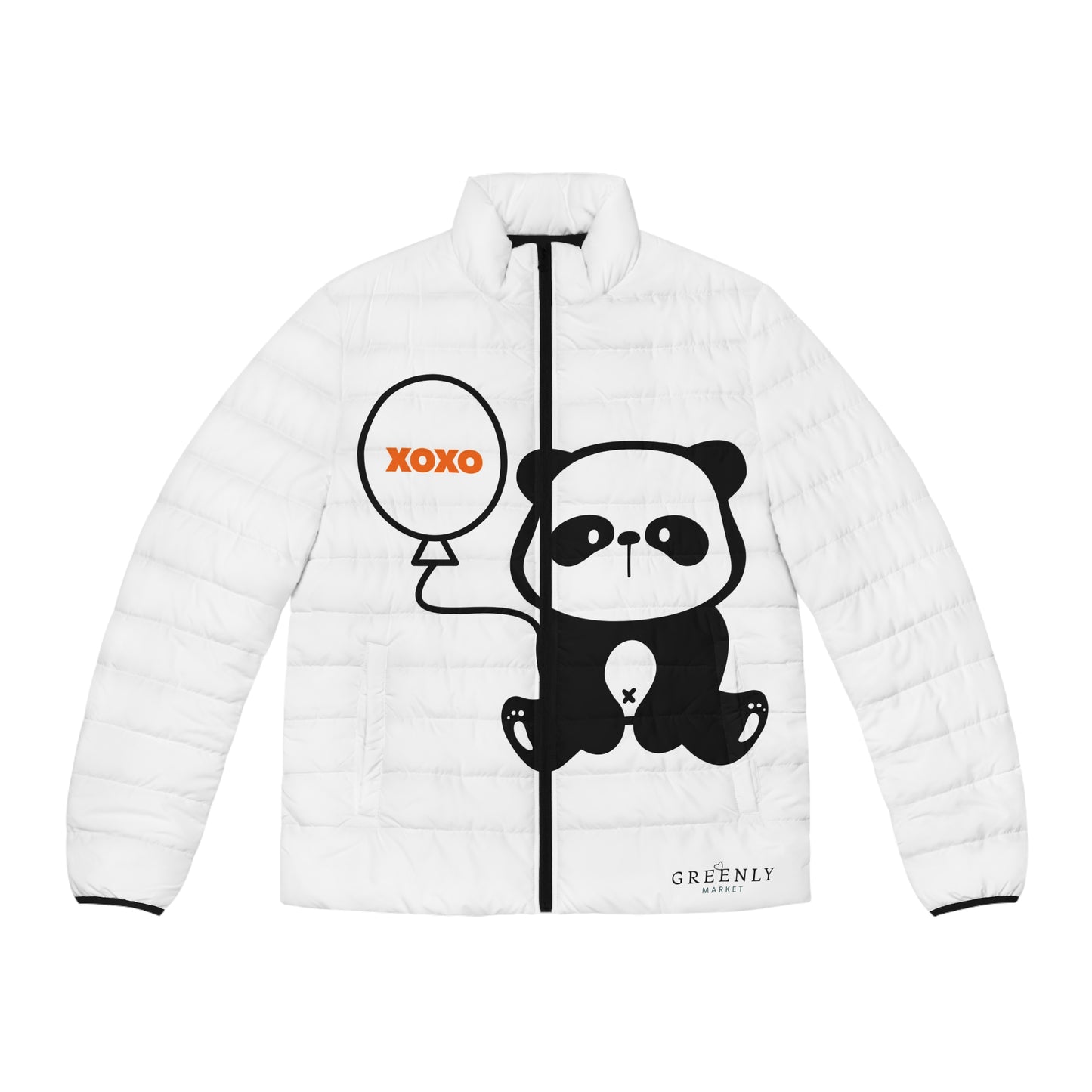 “XOXO Panda” Puffer Jacket – Men’s Warm & Stylish Winter Coat