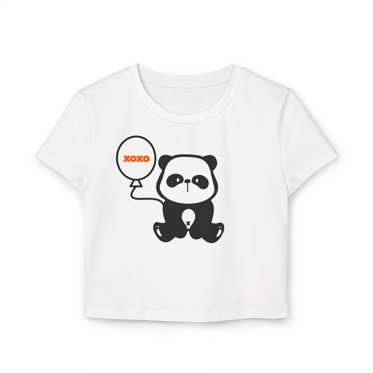 "XOXO Panda" Cropped Tee 2 - Women's Stylish T-shirt